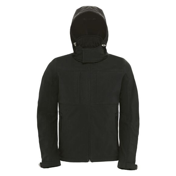 B&C MensSoftshell Breathable Waterproof Windproof Jacket Fleece Lining / Bla